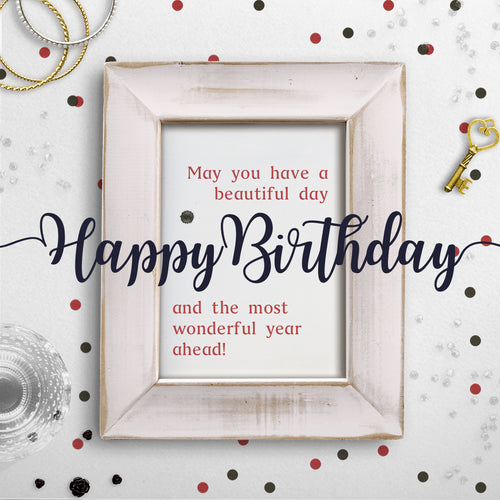 White Luxury Birthday Card